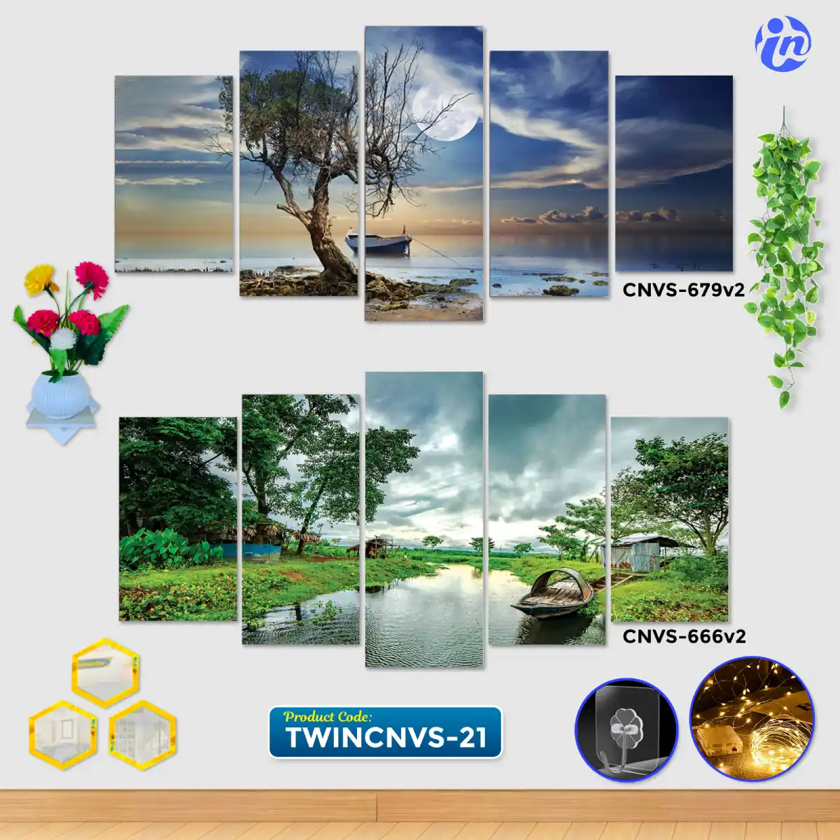 TWINCNVS-21 Home Decor Twin Canvas Combo TWINCNVS-21 - Image 1