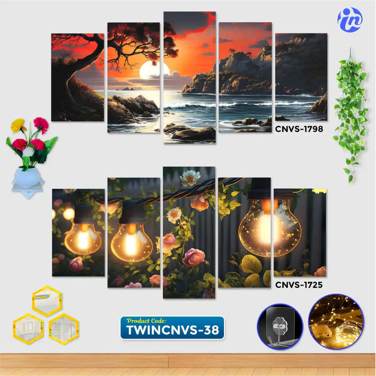 TWINCNVS-38 Home Decor Twin Canvas Combo TWINCNVS-38 - Image 1