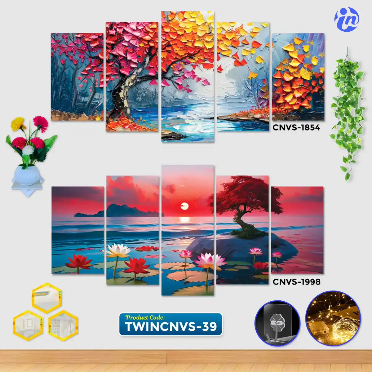 TWINCNVS-39 Home Decor Twin Canvas Combo TWINCNVS-39 - Image 1