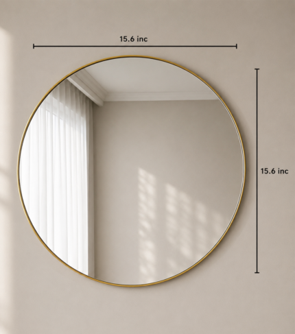 Fluid Mirror 15.6″ Crystal Round Bathroom Mirror - Golden