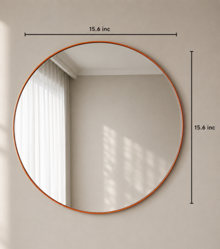 Fluid Mirror 15.6″ Crystal Round Bathroom Mirror - Rose Gold